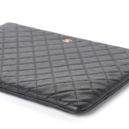 Chanel Caviar Quilted Large Cosmetic Case Black 6 of 9
