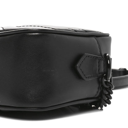 Gucci Calfskin Matelasse Monochrome Mini GG Marmont Chain Shoulder Bag Black 10 of 10