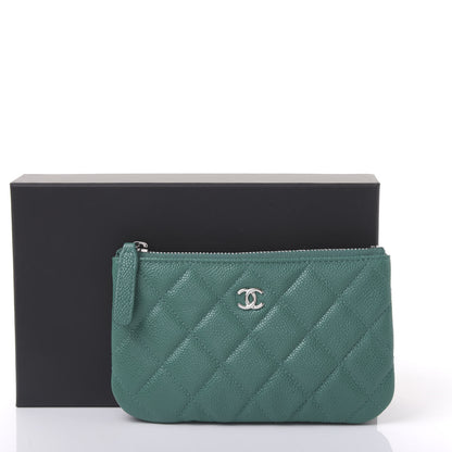 Chanel Caviar Quilted Small Cosmetic Case Green 11 of 11