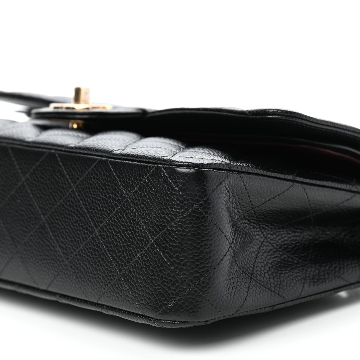 Caviar Quilted Medium Double Flap Black