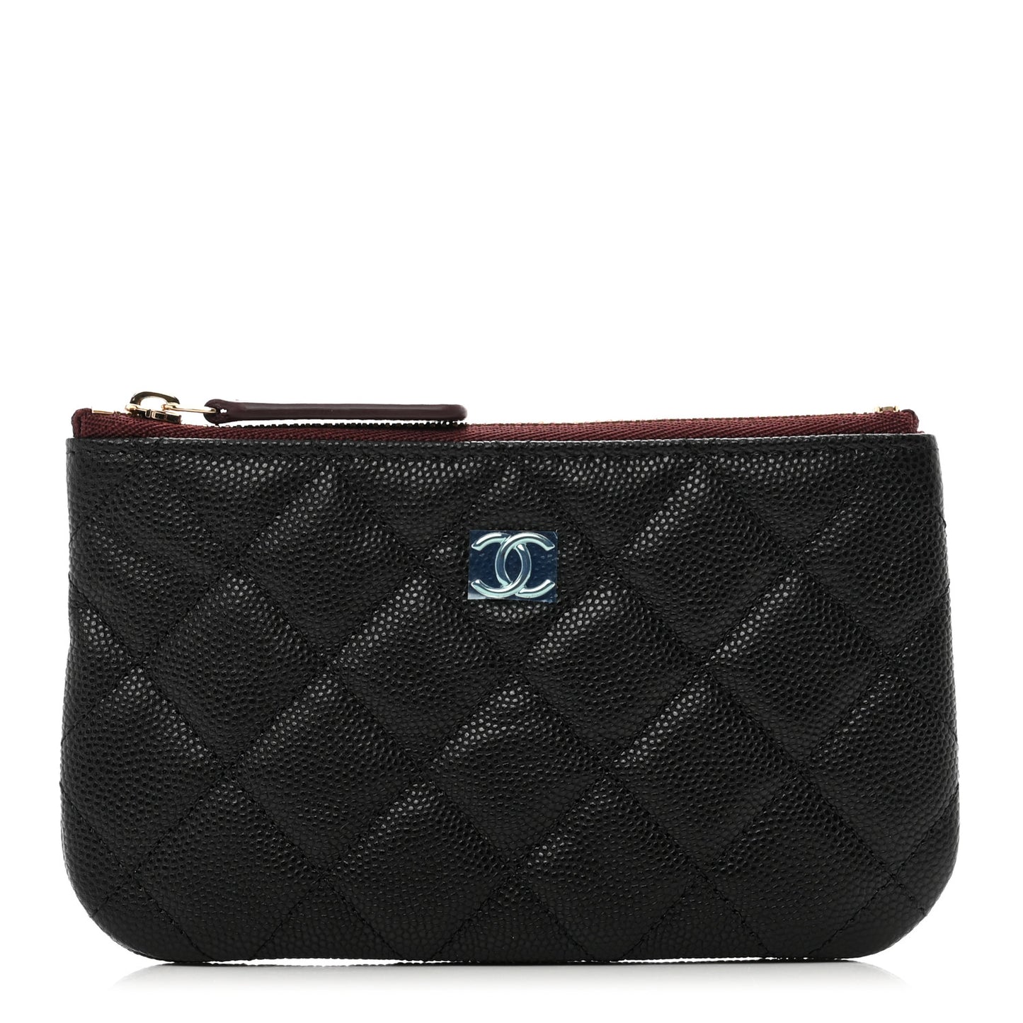 Caviar Quilted Small Cosmetic Case Black
