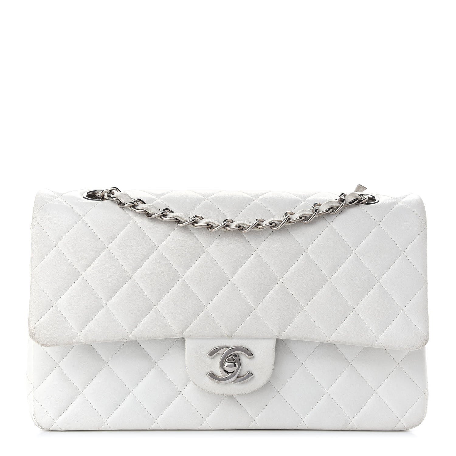 Chanel Lambskin Quilted Medium Double Flap White 1 of 16