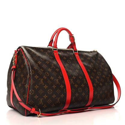 Louis Vuitton Calfskin Monogram Keepall Bandouliere 50 Coquelicot 2 of 10