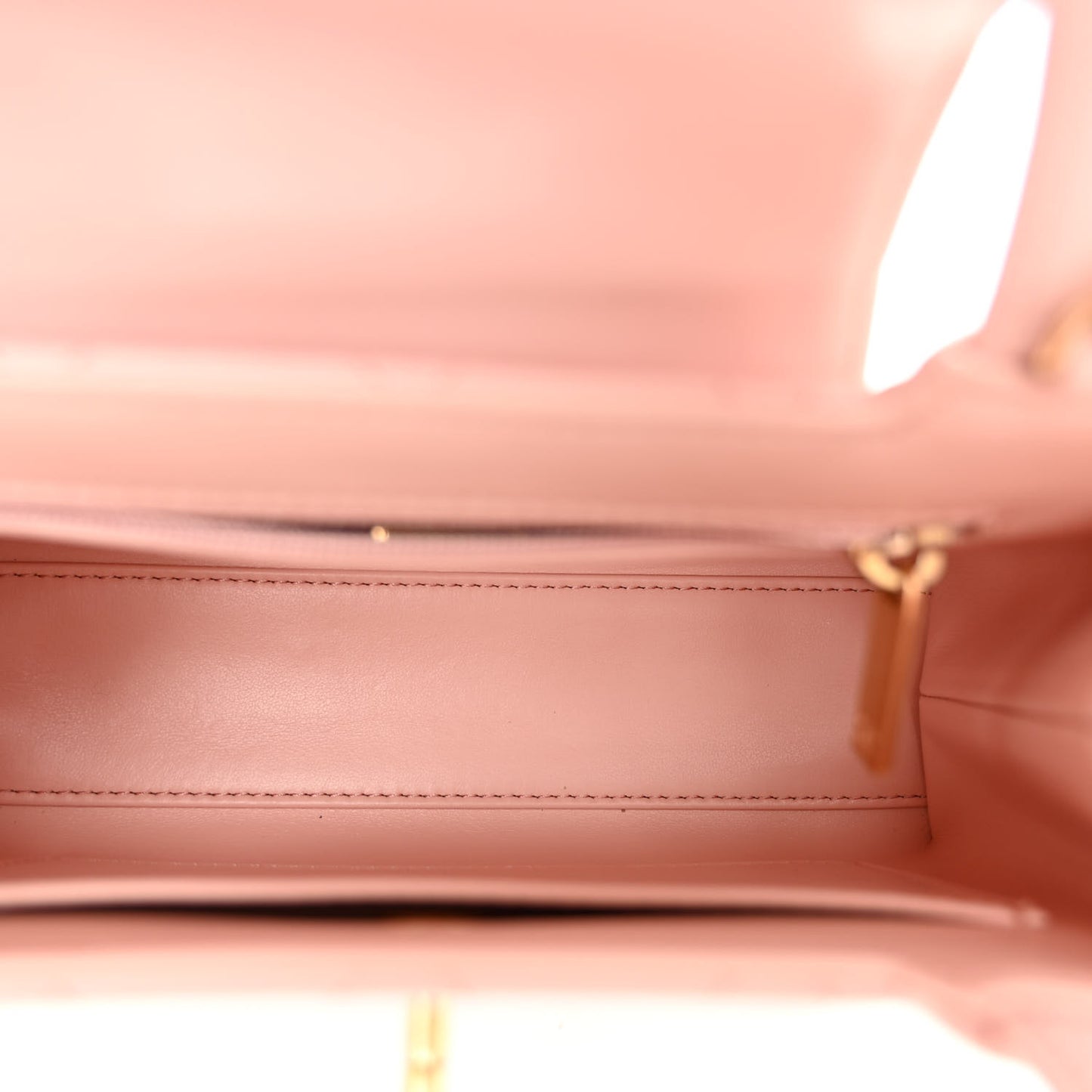 Shiny Aged Calfskin Quilted Nano Kelly Shopper Light Pink