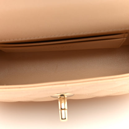 Chanel Caviar Quilted Coco Handle Clutch With Chain Beige 5 of 10