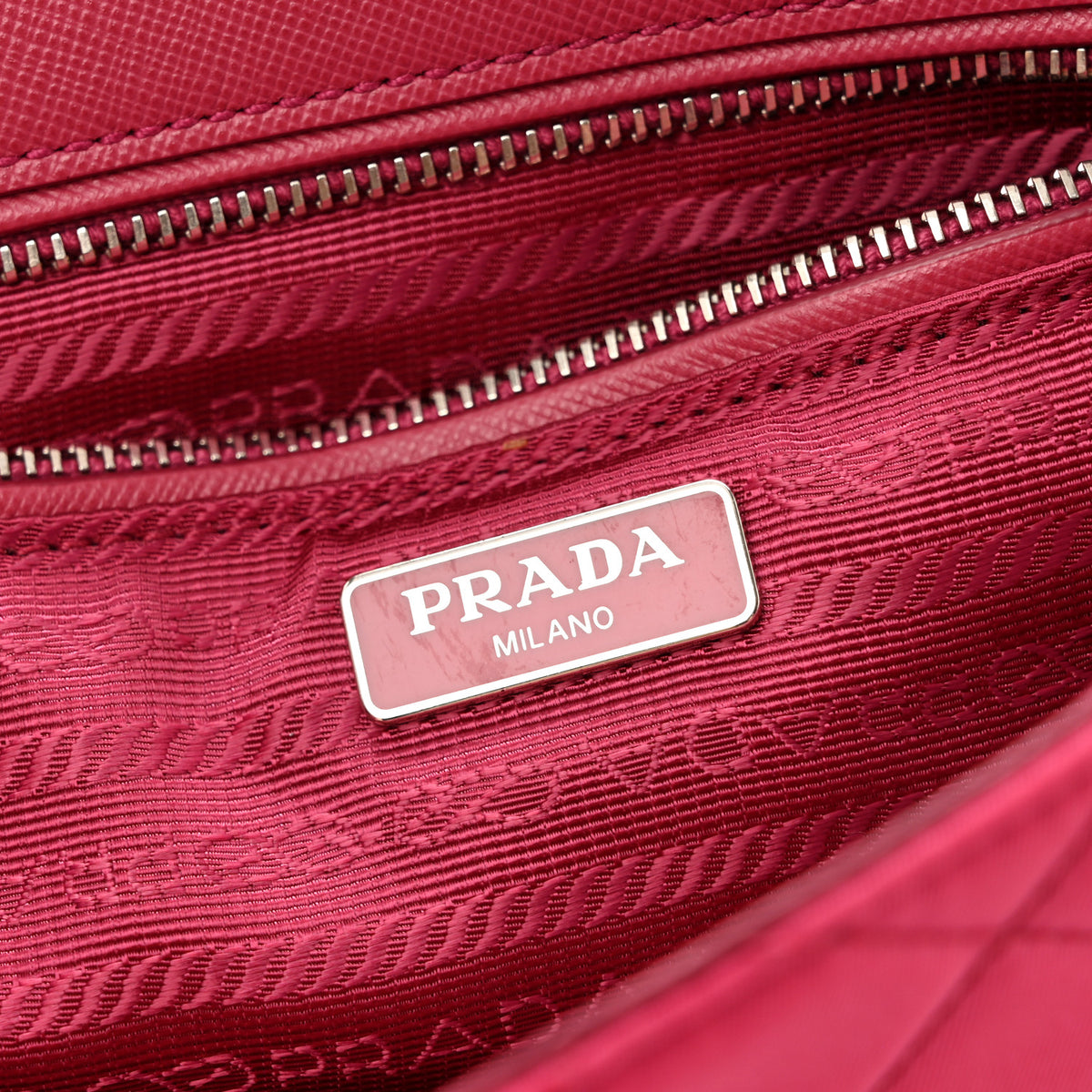 Prada Tessuto Nylon Impuntura Flap Chain Bag Ibisco 6 of 13