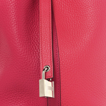 Hermes Taurillon Clemence Tri-Color Picotin Lock 18 PM Rose Extreme Rose Mexico Rouge De Coeur 8 of 12