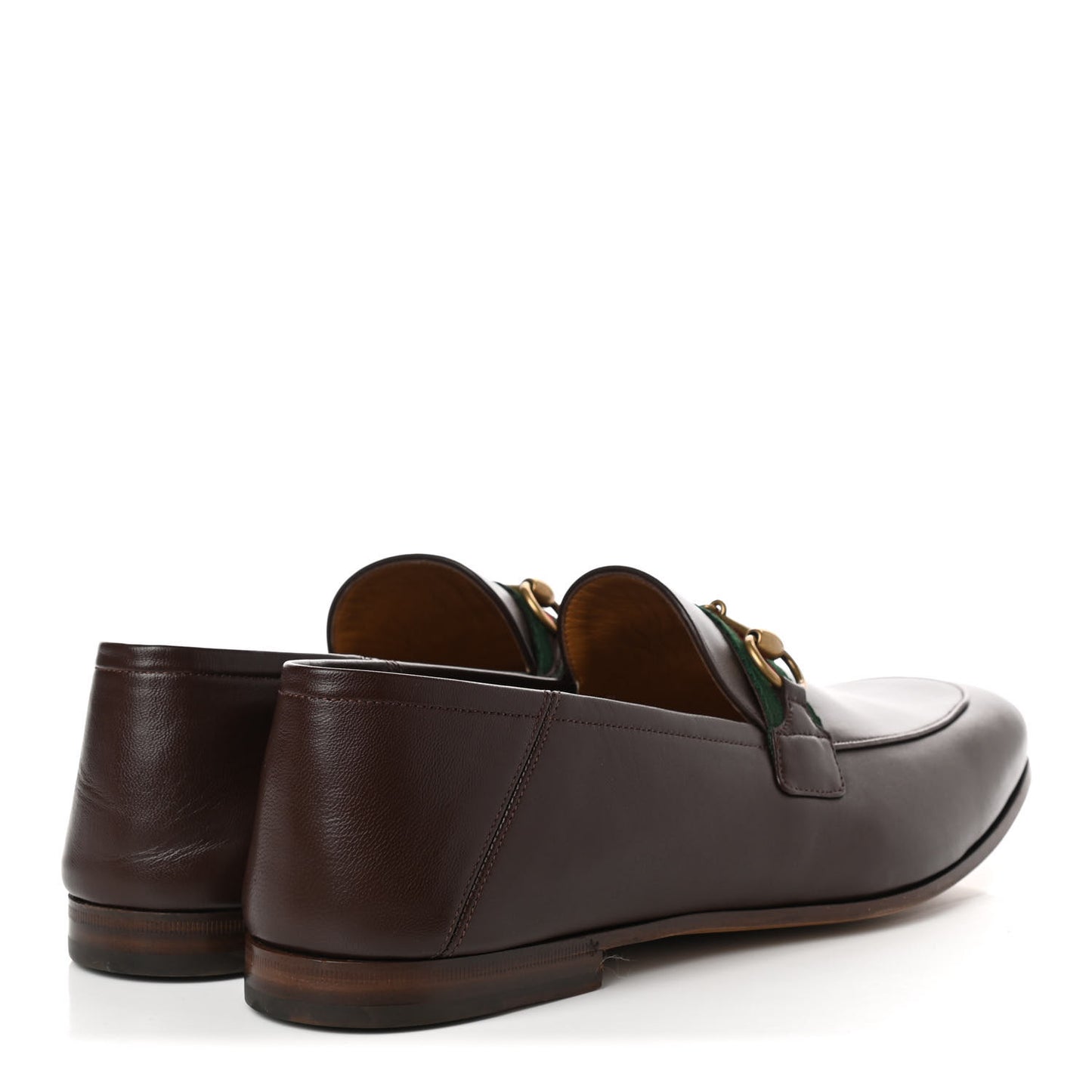 Lambskin Web Mens Horsebit Loafers 11.5 Brown