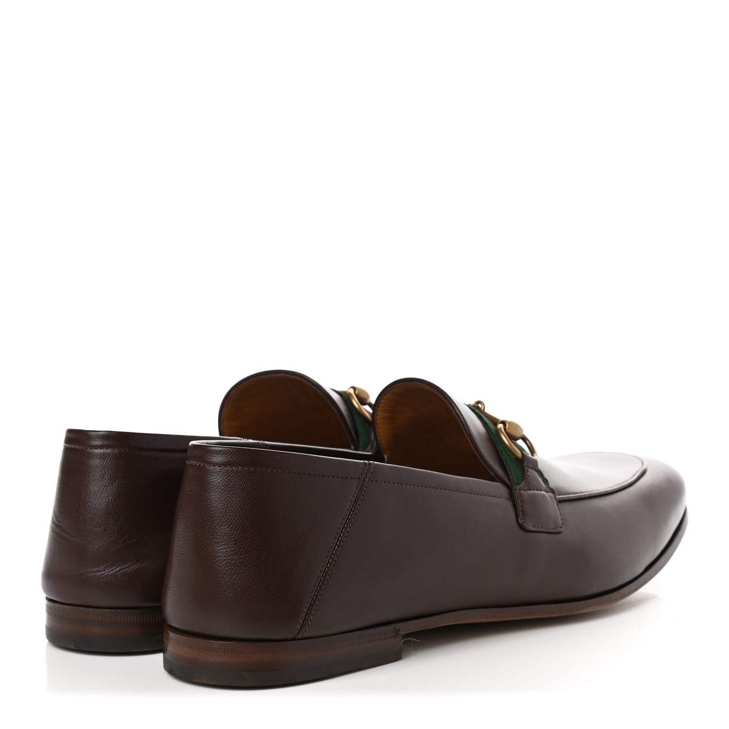 Gucci Lambskin Web Mens Horsebit Loafers 11.5 Brown 4 of 8