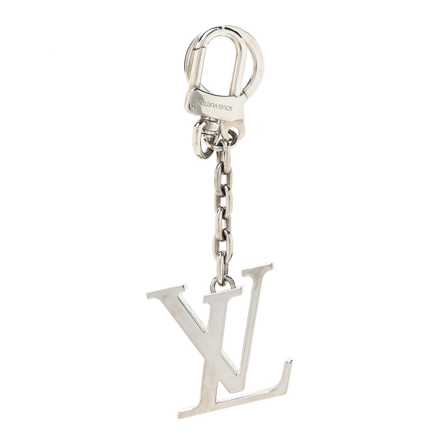 LV Facettes Bag Charm Key Holder Silver