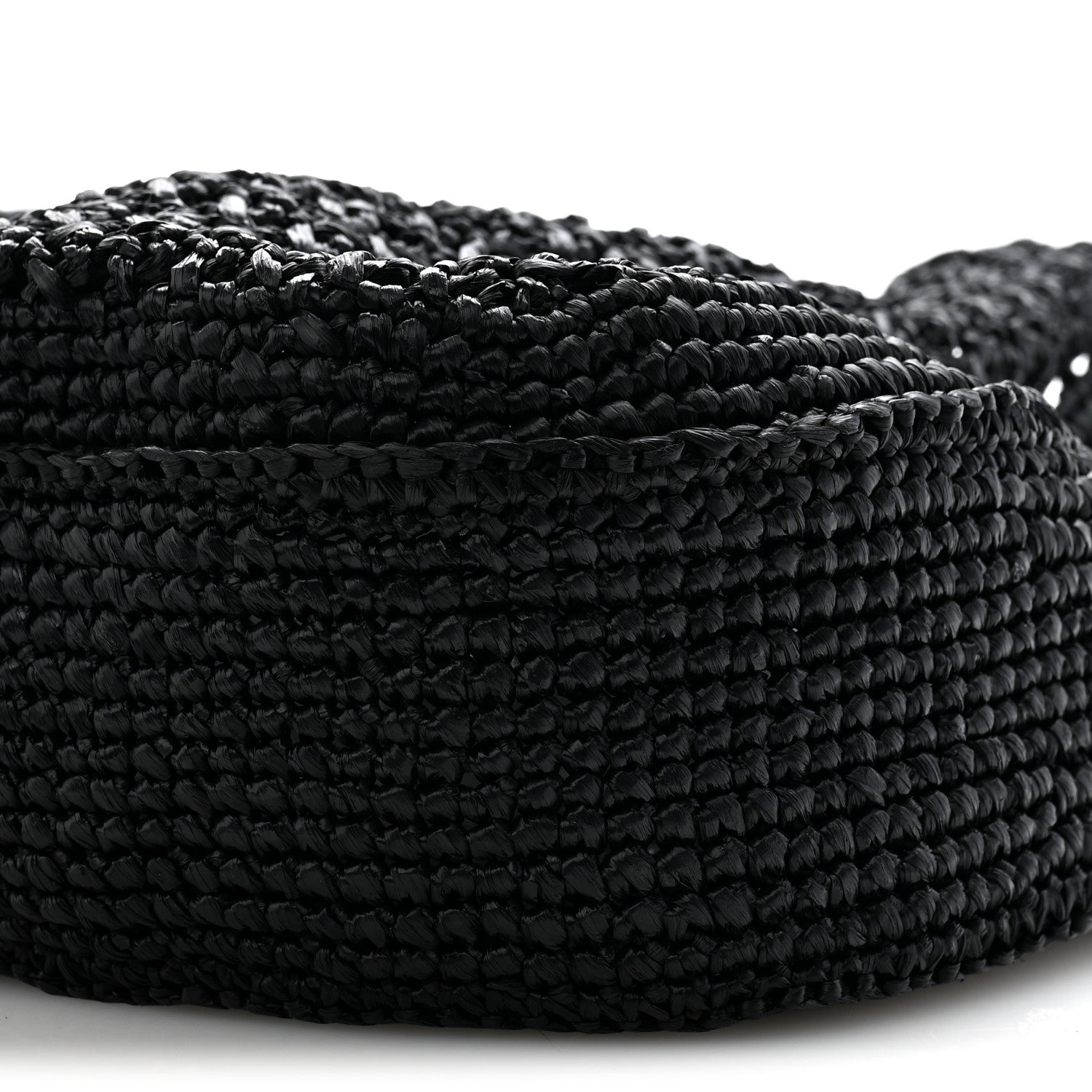 Miu Miu Raffia Crochet Woven Hobo Black Naturale 11 of 11