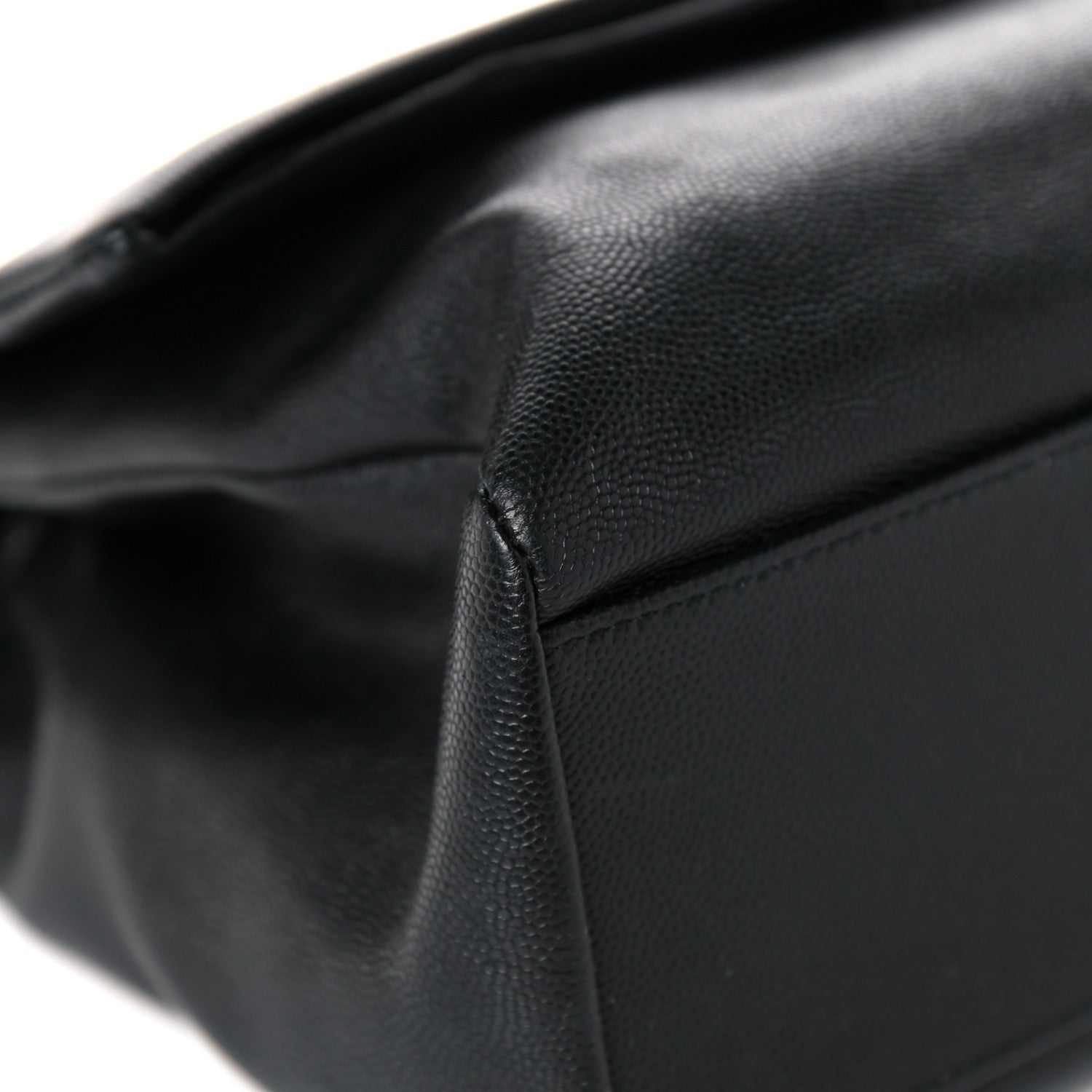 Saint Laurent Grain De Poudre Medium West Hollywood Monogram Fold-Over Black 9 of 16