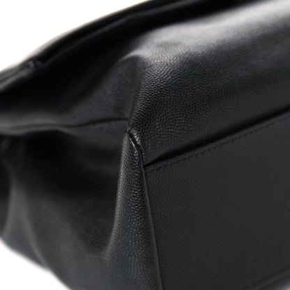 Saint Laurent Grain De Poudre Medium West Hollywood Monogram Fold-Over Black 9 of 16