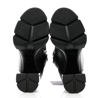 Prada Vitello Montana Neoprene Lace Up Chelsea 110mm Ankle Boots 35 Black 5 of 11