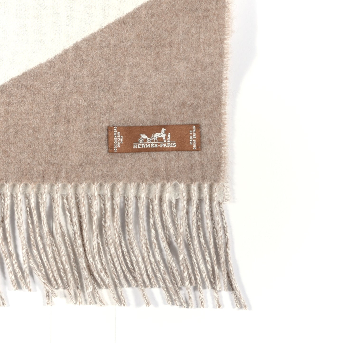 Cashmere Casaque Zig Zag Muffler Etoupe Ivory