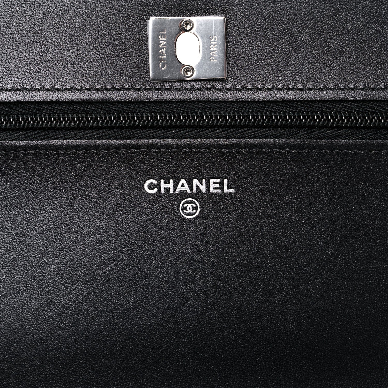 Chanel Lambskin Crystal Quilted Wallet On Chain WOC Black 6 of 15