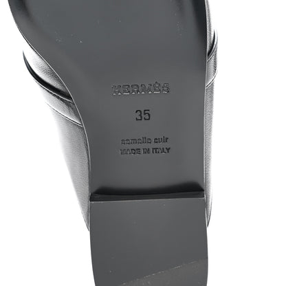 Hermes Goatskin Oz Mules 35 Black 6 of 9