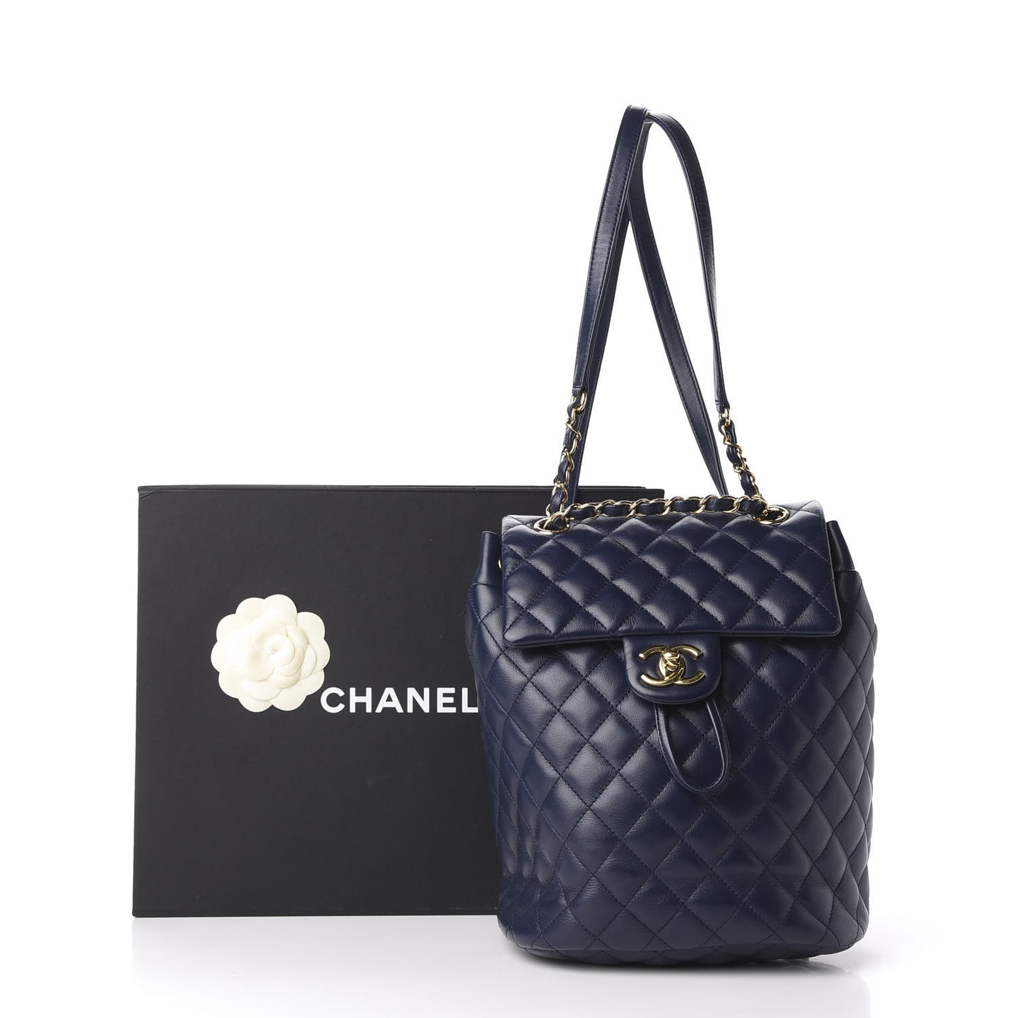 Calfskin Quilted Small Urban Spirit Backpack Navy