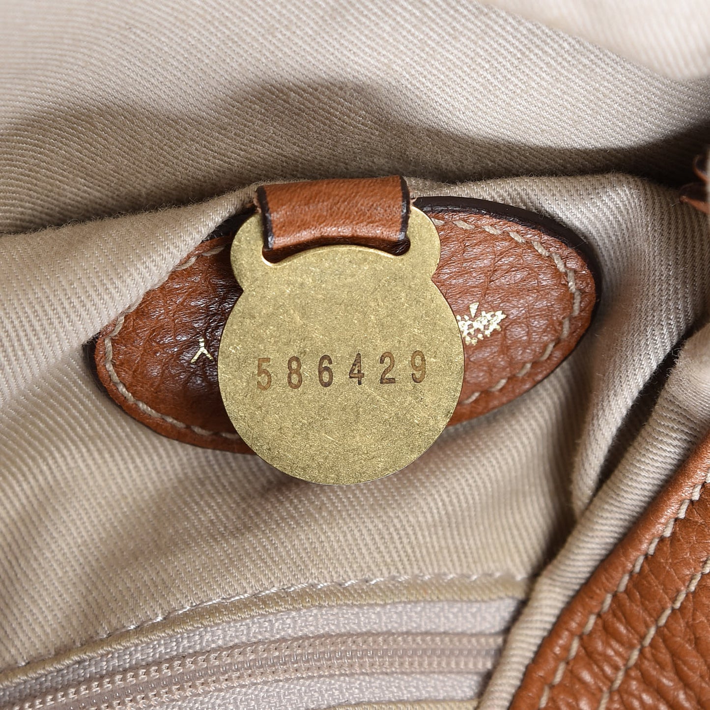 Spongy Pebbled Calfskin Mitzy Oak