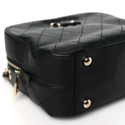 Chanel Calfskin Stitched Covered CC Camera Case Bag Black 9 of 10
