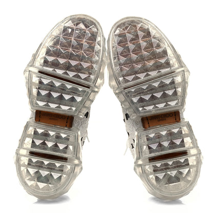 Jimmy Choo Calfskin Womens Cut Out Embroidered Diamond Low Top Sneaker 38 White 5 of 7
