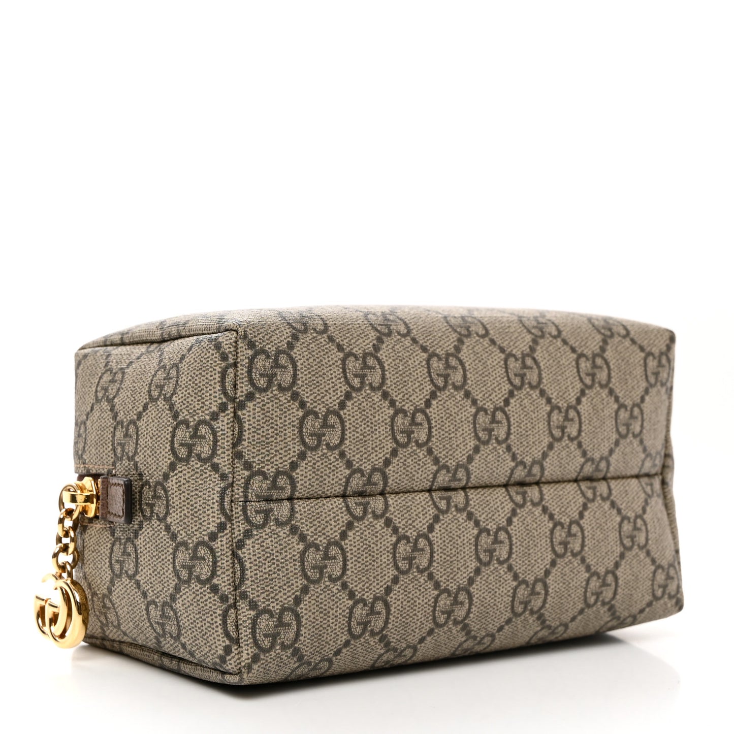 Soft GG Supreme Monogram Calfskin Medium Ophidia Cosmetic Case Beige Ebony New Acero