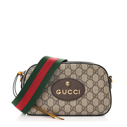 Gucci GG Supreme Monogram Web Neo Vintage Shoulder Bag Beige New Acero Crop 1 of 11