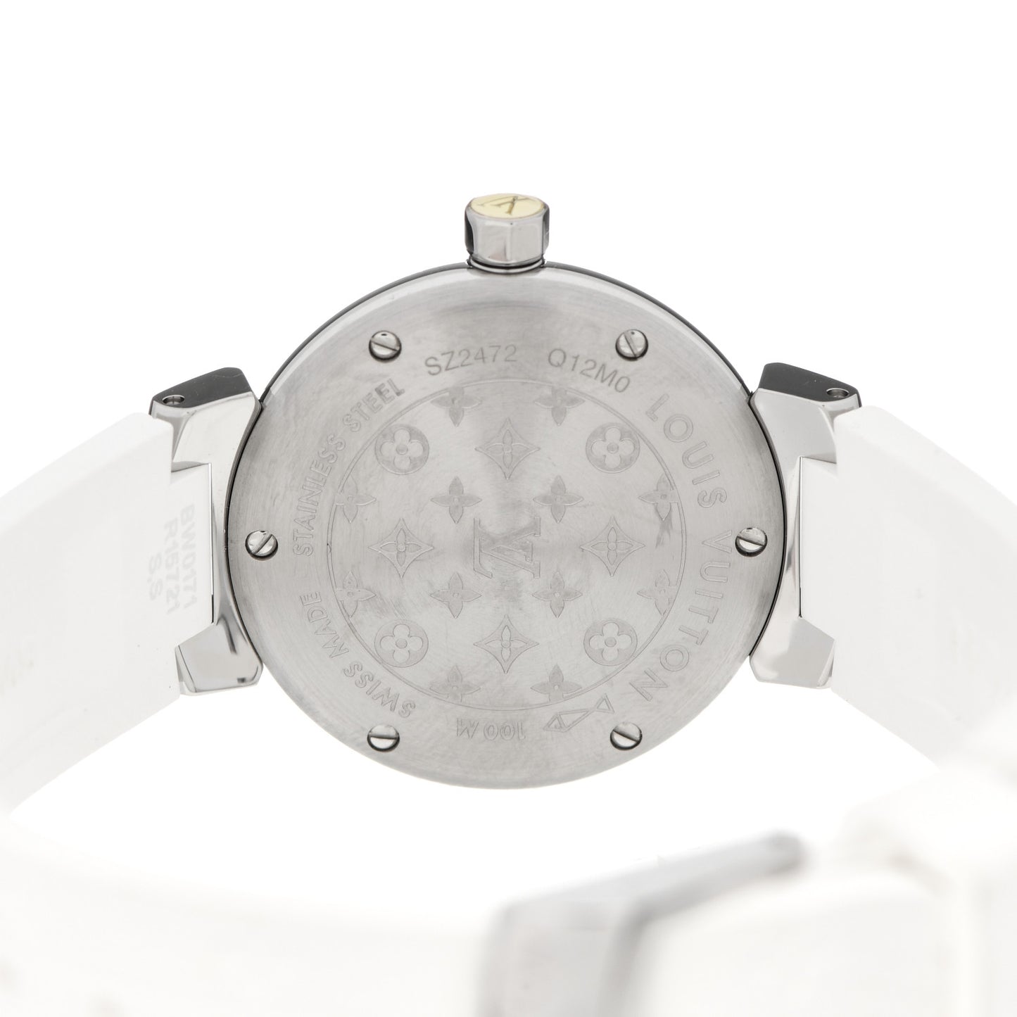 Stainless Steel Rubber Diamond Mother of Pearl 28mm Tambour Lovely Cup Quartz Watch