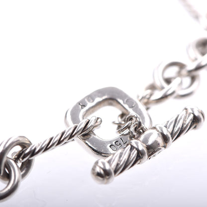 David Yurman Sterling Silver 18K Yellow Gold Cable Heart Charm Bracelet 3 of 4