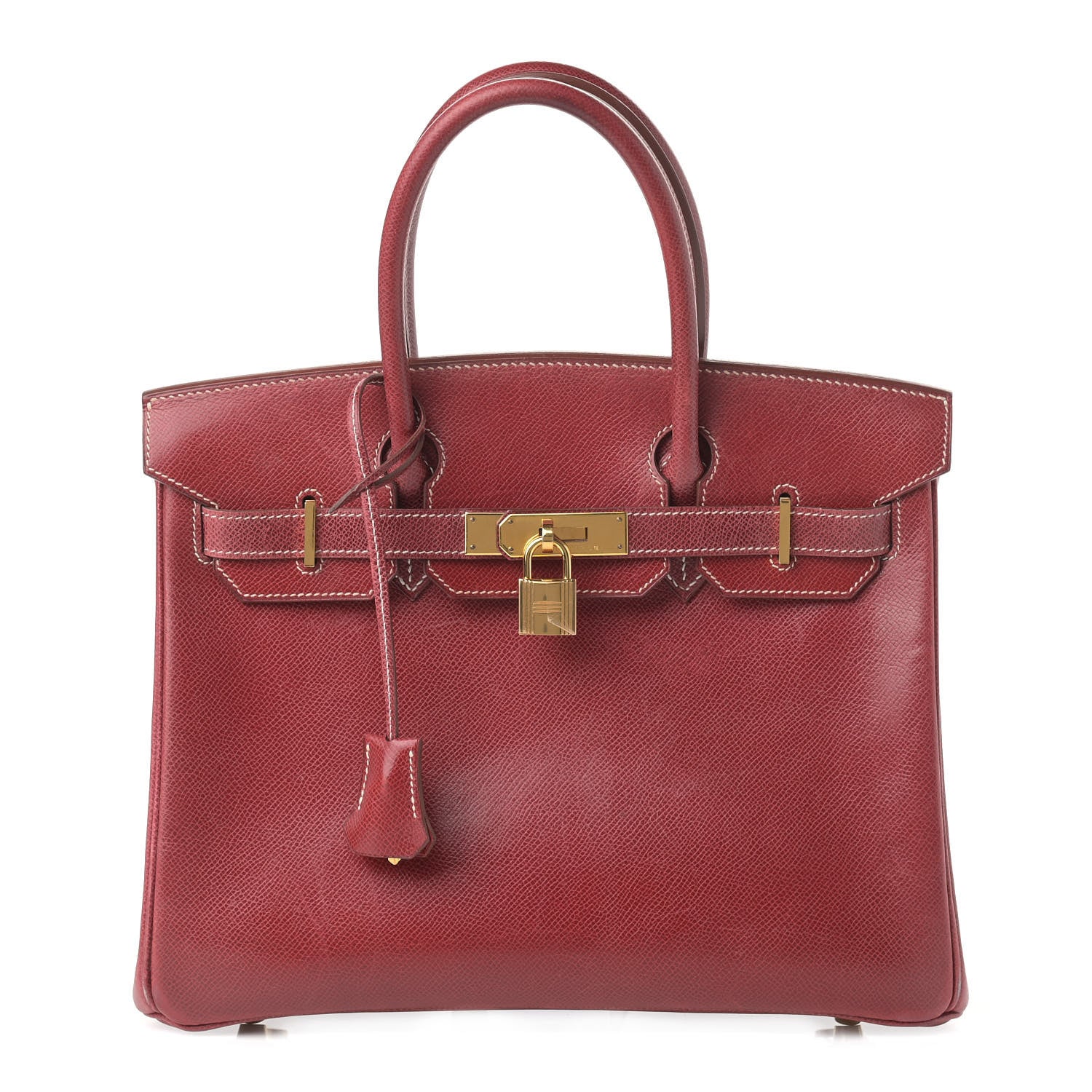 Hermes Veau Lisse Birkin 30 Rouge H 1 of 28