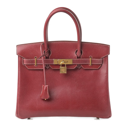 Hermes Veau Lisse Birkin 30 Rouge H 1 of 28
