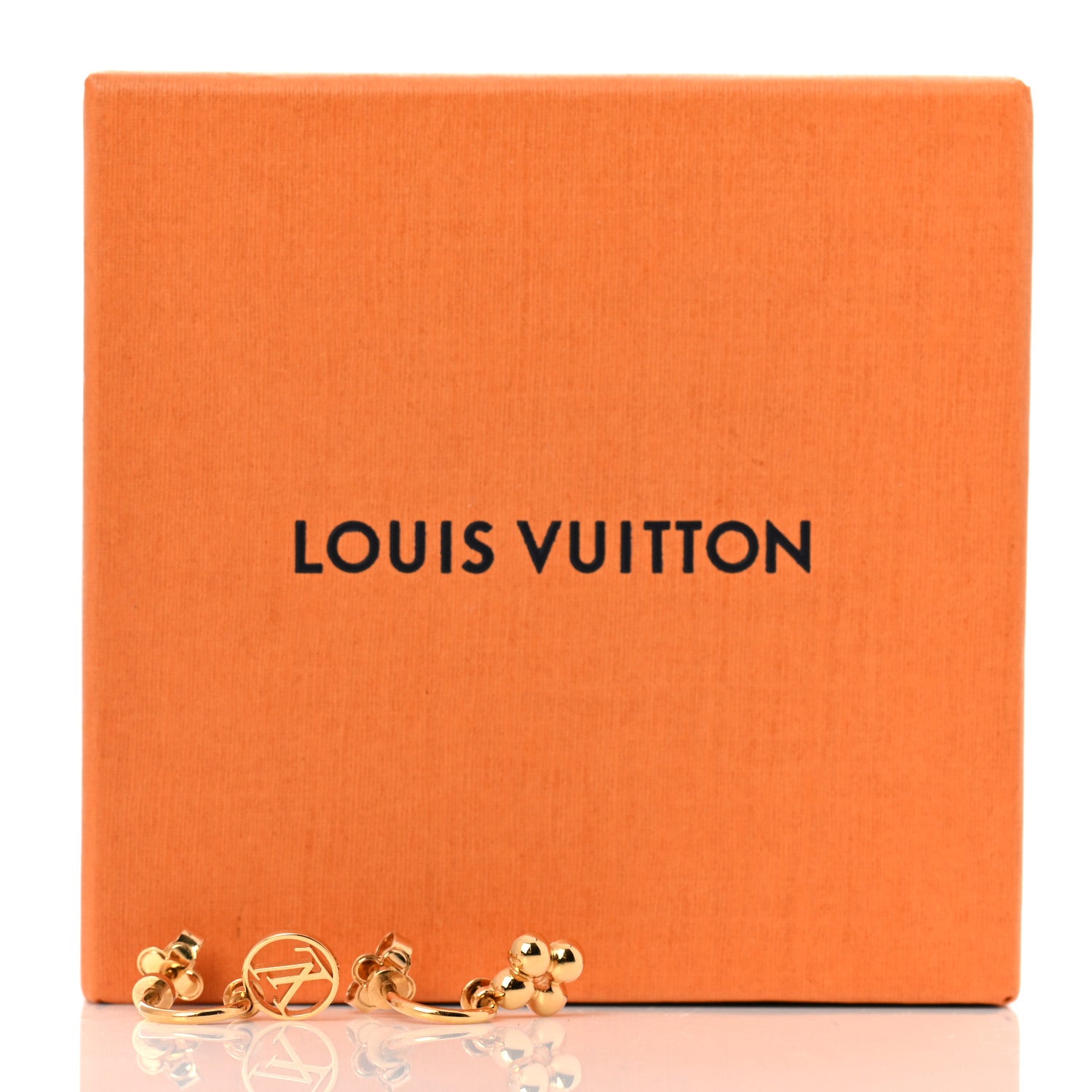 Louis Vuitton Brass Blooming Earrings Gold 5 of 5