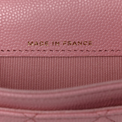 Chanel Caviar Quilted Flap Card Holder Wallet Light Pink 7 of 12
