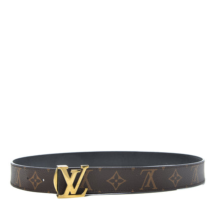 Louis Vuitton Calfskin Monogram 30mm LV Initiales Reversible Belt 80 32 Black 1 of 4