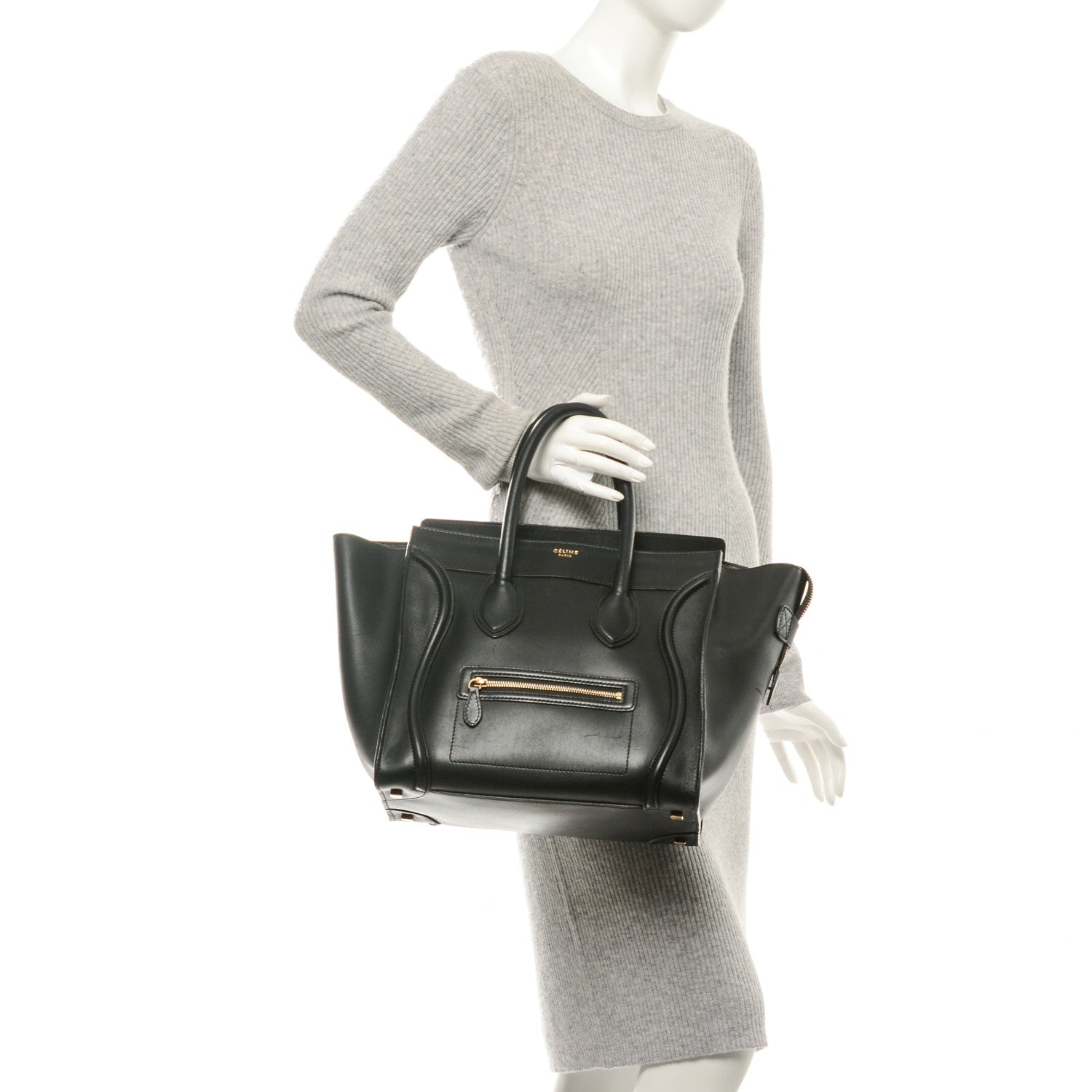 Celine Smooth Calfskin Mini Luggage Black 2 of 7