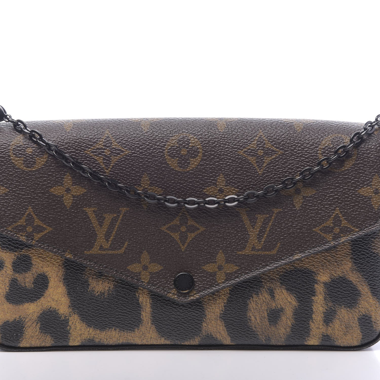 Louis Vuitton Monogram Animal Print Pochette Felicie Chain Wallet 9 of 12