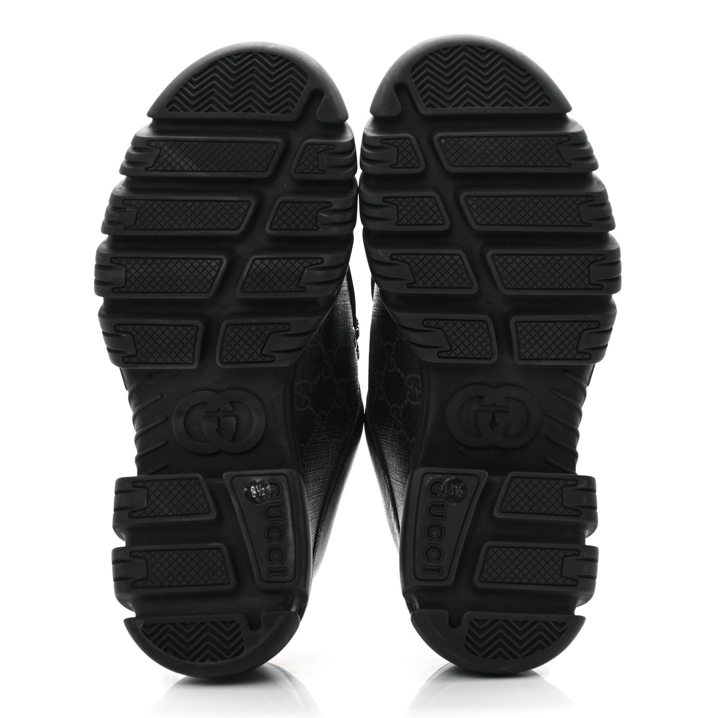 GG Supreme Monogram Quebec Calfskin Retro Interlocking G Mens Platform Derby Loafers 8.5 Black