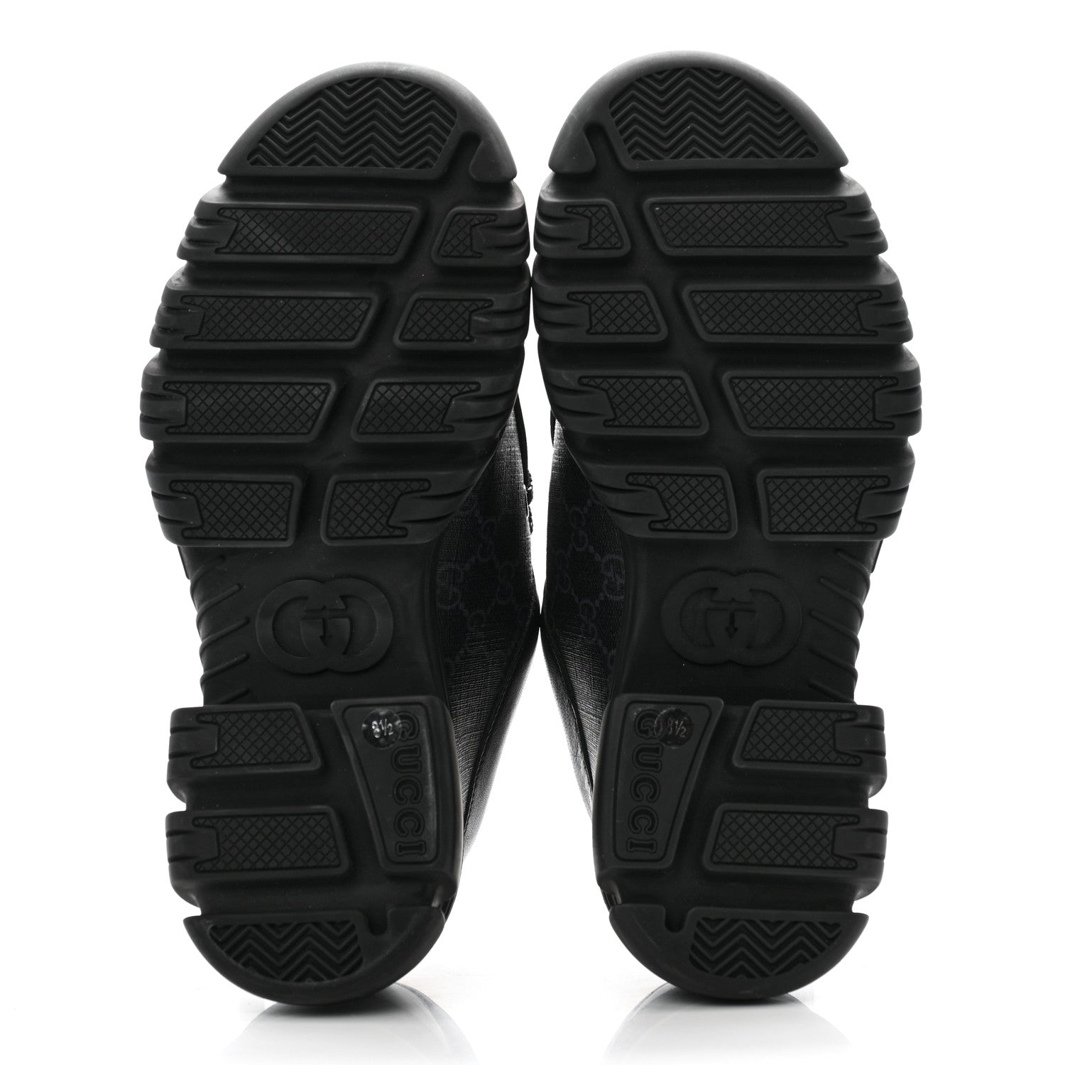 Gucci GG Supreme Monogram Quebec Calfskin Retro Interlocking G Mens Platform Derby Loafers 8.5 Black 5 of 11