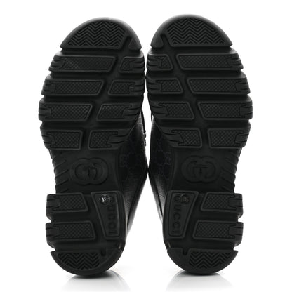 Gucci GG Supreme Monogram Quebec Calfskin Retro Interlocking G Mens Platform Derby Loafers 8.5 Black 5 of 11