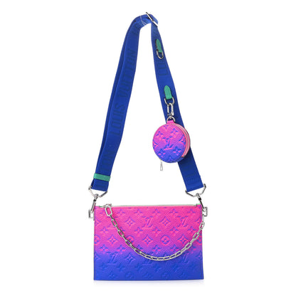 Louis Vuitton Taurillon Illusion Trio Pouch Bleu Rose 1 of 9