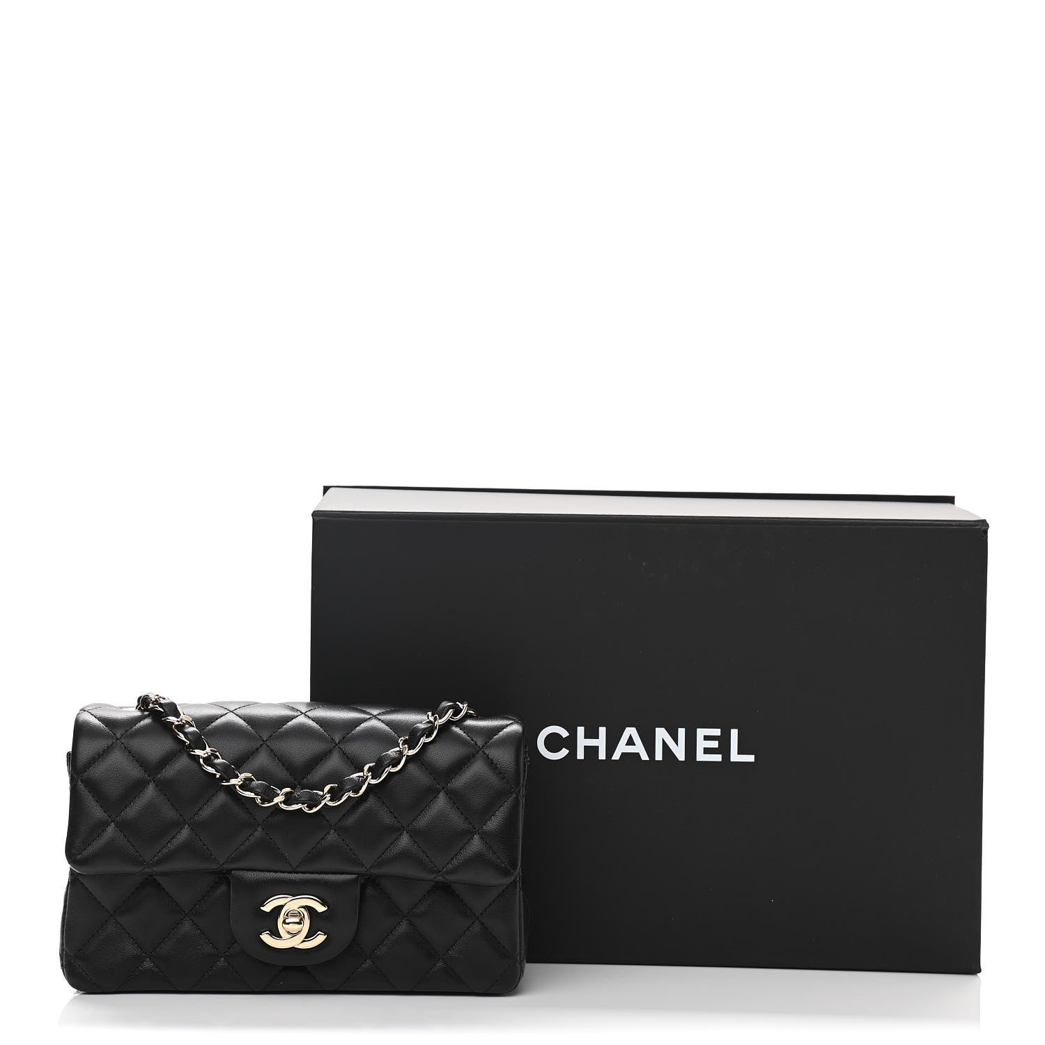 Chanel Lambskin Quilted Mini Rectangular Flap Black 11 of 11