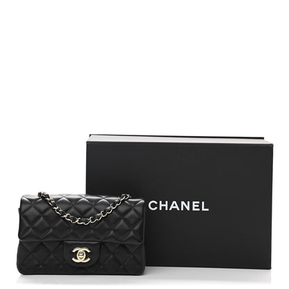 Chanel Lambskin Quilted Mini Rectangular Flap Black 11 of 11