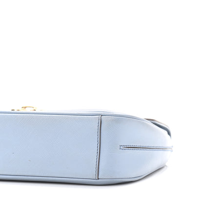 Salvatore Ferragamo Printed Calfskin Rory Chain Shoulder Bag Light Blue 11 of 11