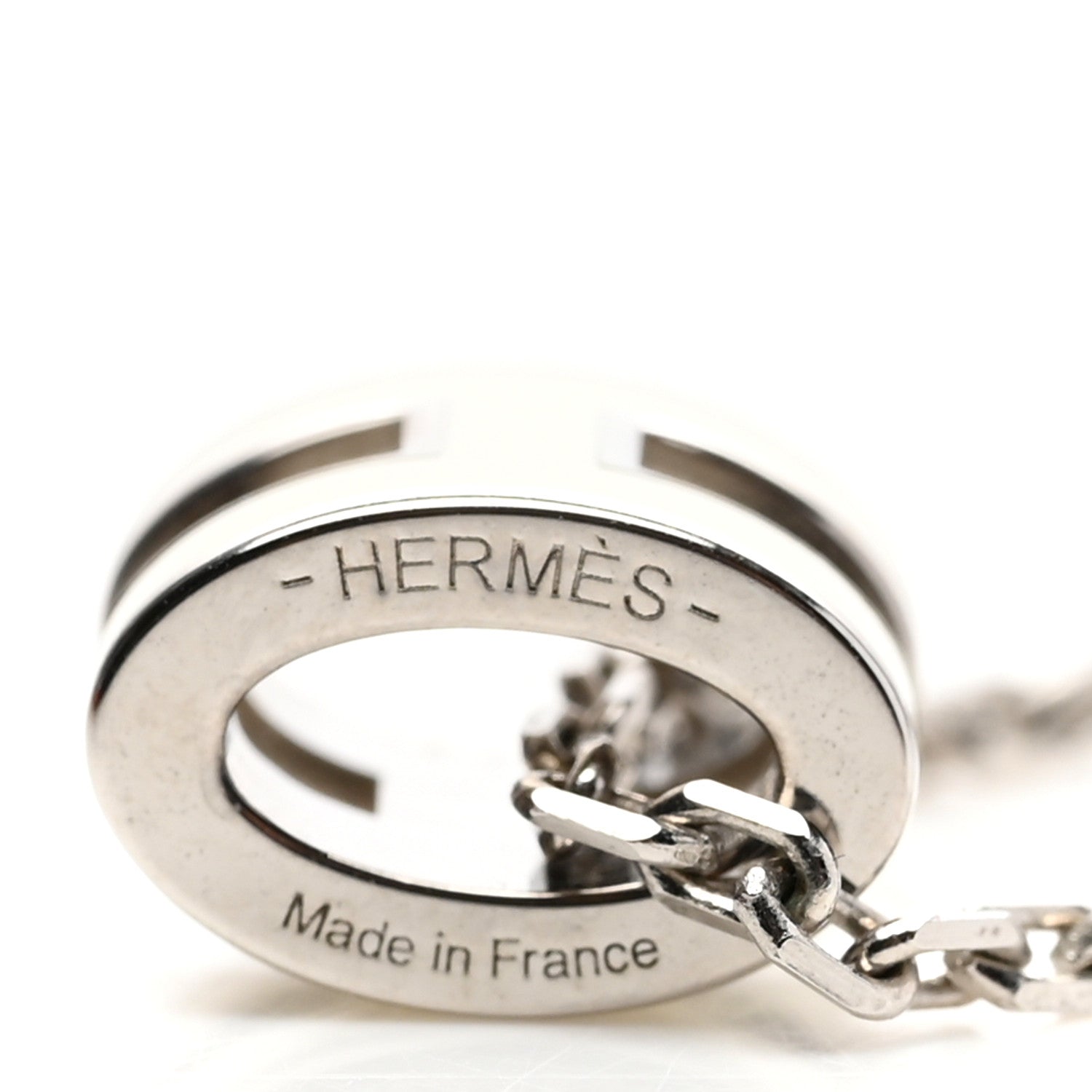 Hermes Lacquered Palladium Mini Pop H Pendant Necklace White 4 of 6