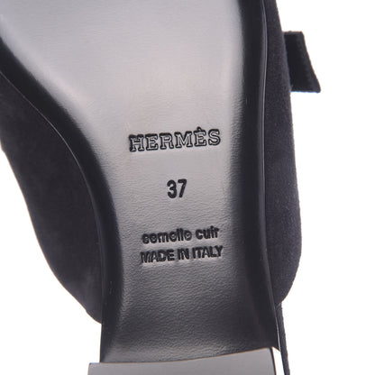 Hermes Velvet Goatskin Beauty Mules 37 Black 8 of 8