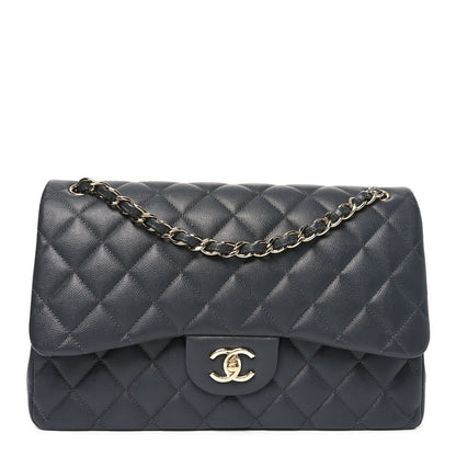 Chanel Caviar Quilted Jumbo Double Flap Dark Grey 1 of 11