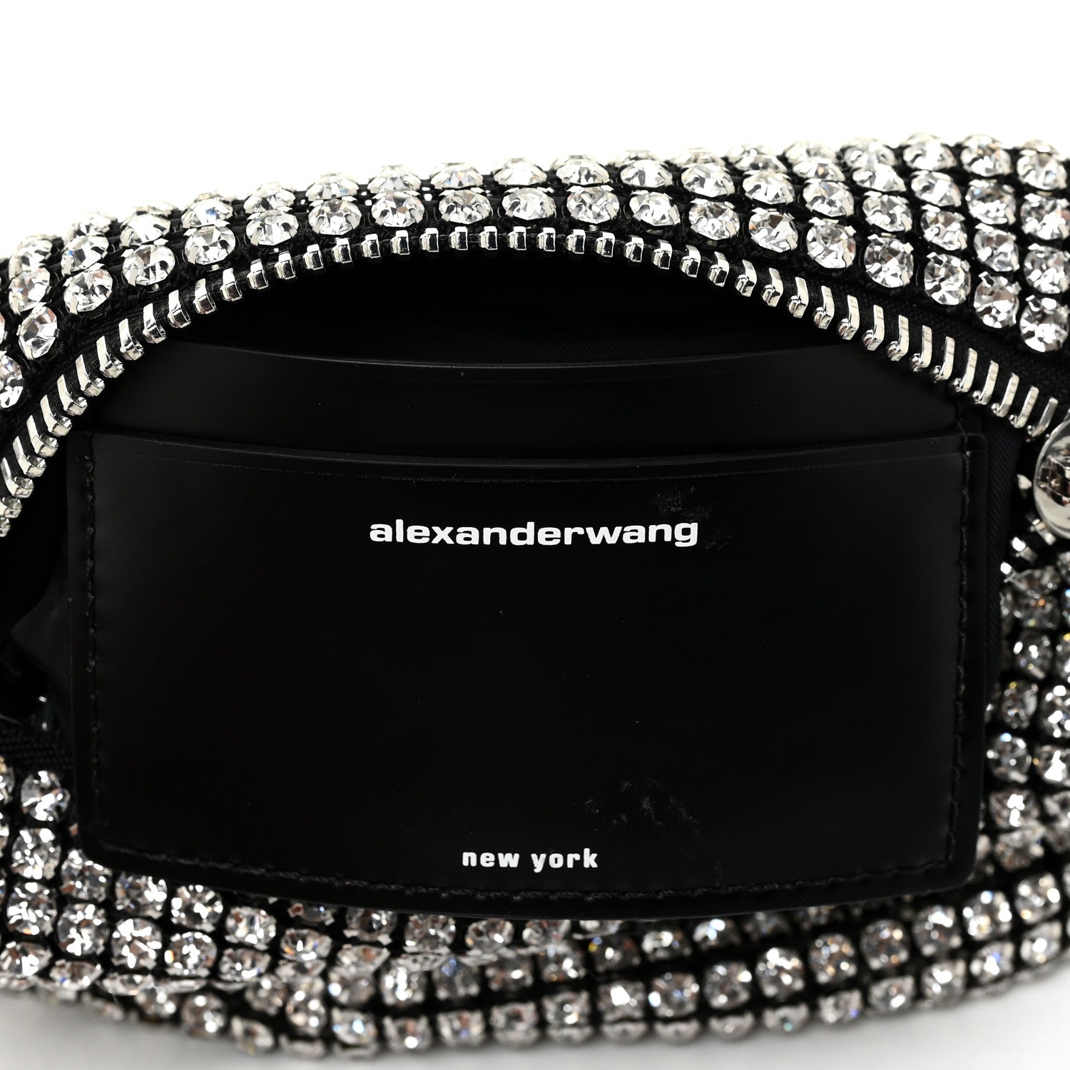 Alexander Wang Mesh Crystal Rhinestone Mini Heiress Pouch Black Silver 6 of 11