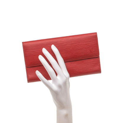 Louis Vuitton Epi Porte Tresor International Wallet Castillan Red 2 of 6
