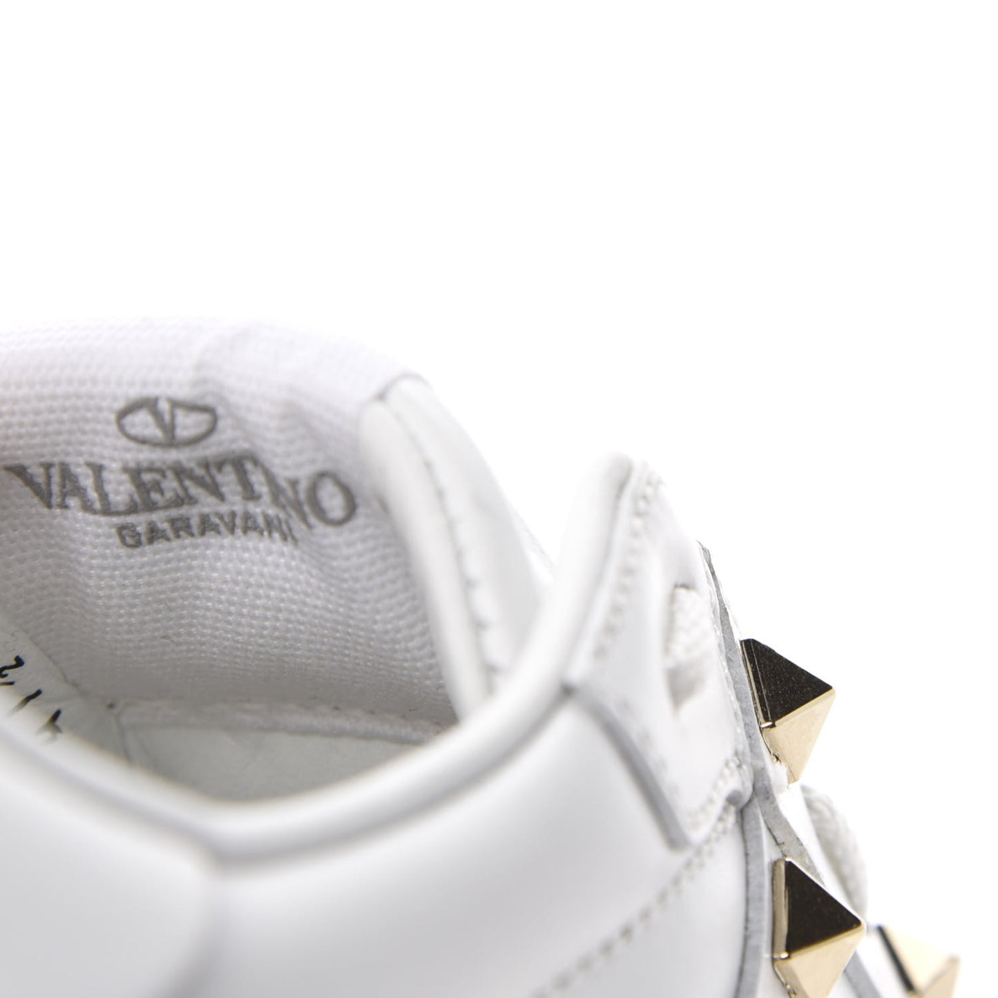 Calfskin Womens Rockstud Untitled Open Sneakers 41.5 White