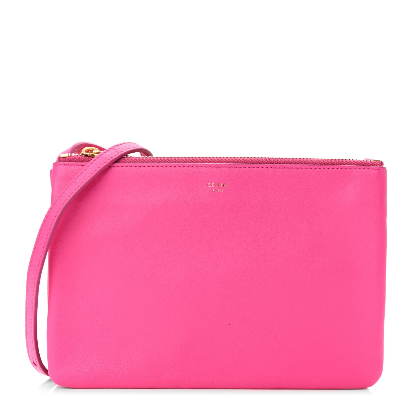 Lambskin Small Trio Crossbody Bag Fluo Fuchsia